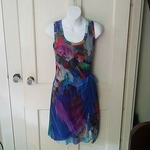 NWT Elana Kattan Mesh Layerd Dress lined